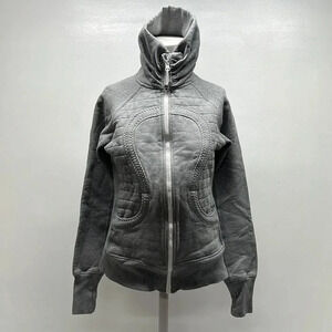 Lululemon Scuba Jacket Sweatshirt Mock Neck Full Zip Up Grey Size 4